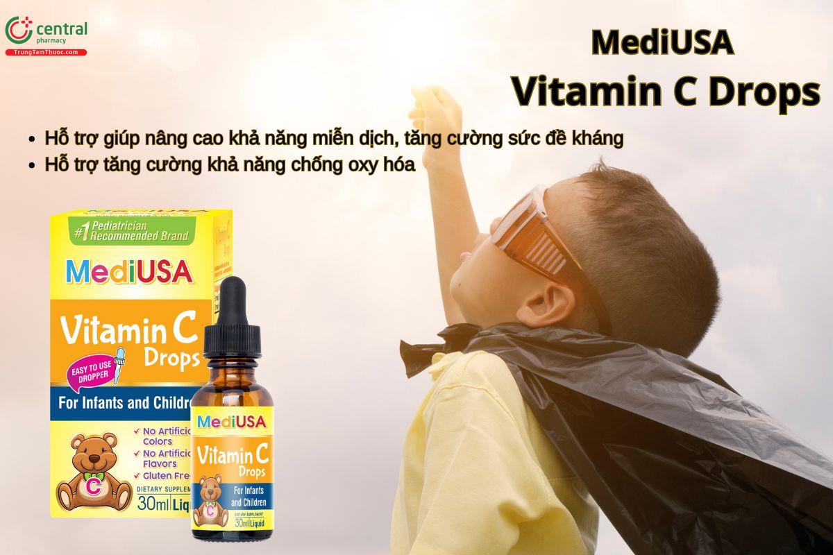 MediUSA Vitamin C Drops giúp tăng cường sức đề kháng cho trẻ em