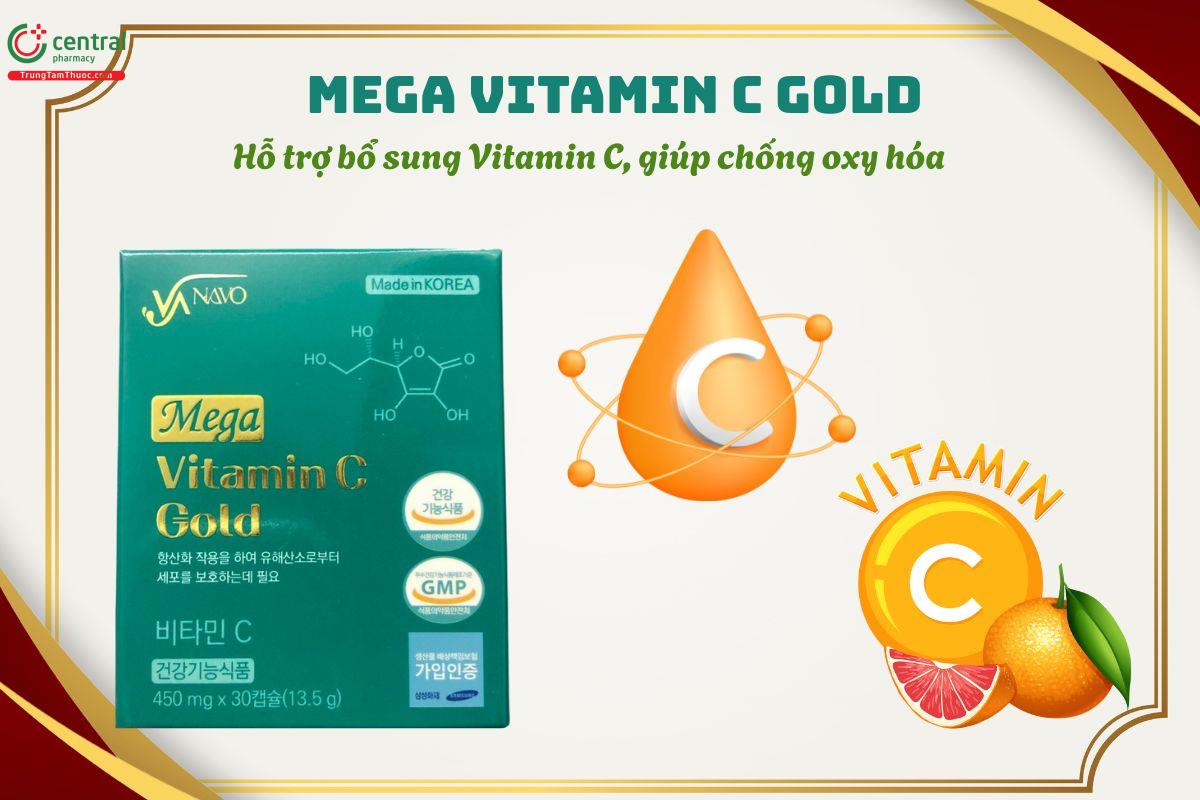 Mega Vitamin C Gold bổ sung vitamin C, giúp chống oxy hóa