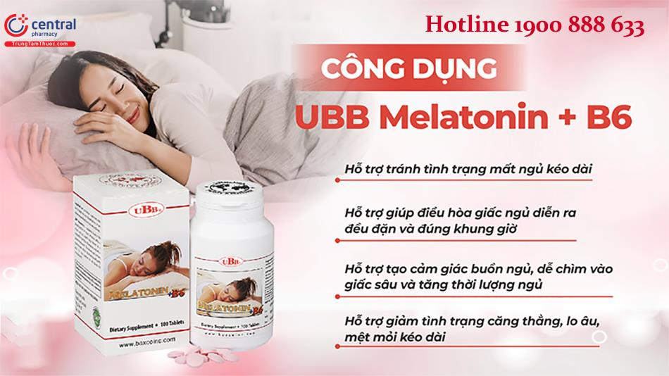 Tác dụng của Melatonin+B6 UBB