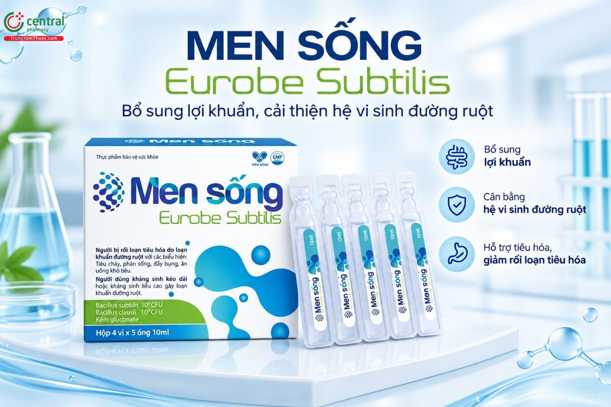 Men sống Eurobe Subtilis - Bổ sung lợi khuẩn, cải thiện hệ vi sinh đường ruột