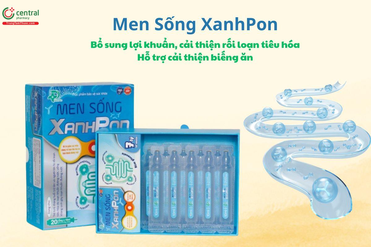 Men Sống XanhPon hỗ trợ bổ sung lợi khuẩn đường ruột, giảm rối loạn tiêu hóa