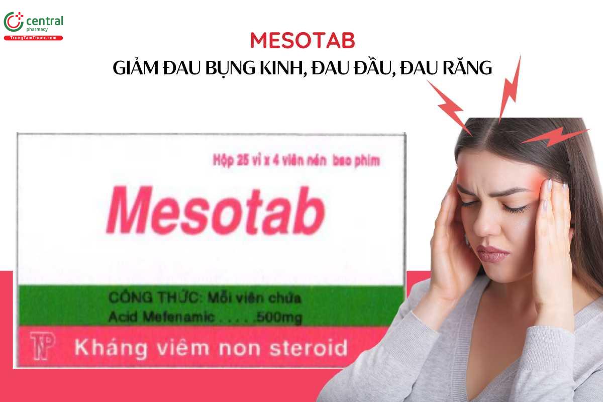 Chỉ định Thuốc Mesotab 500mg