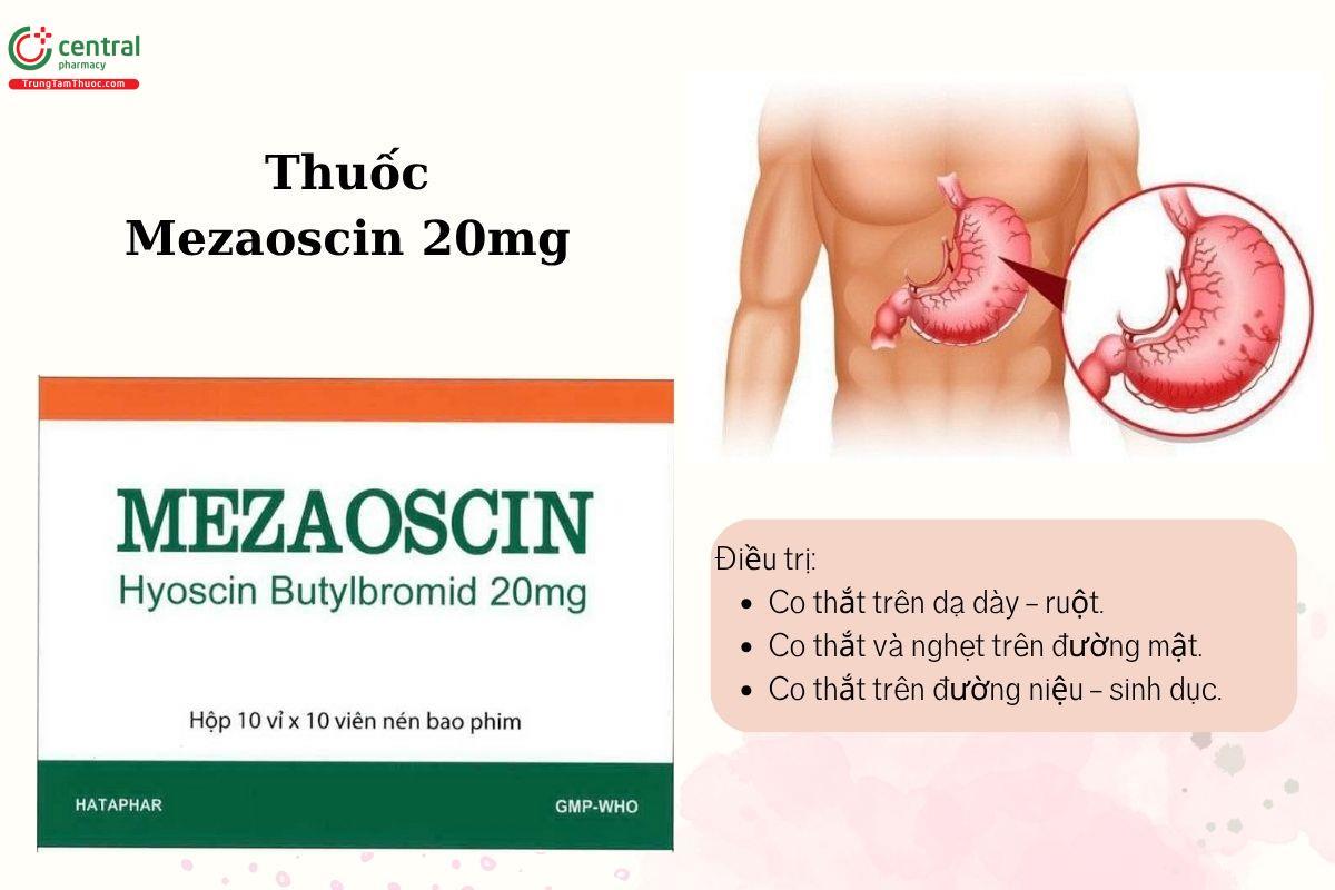 Chỉ định của thuốc Mezaoscin 20mg
