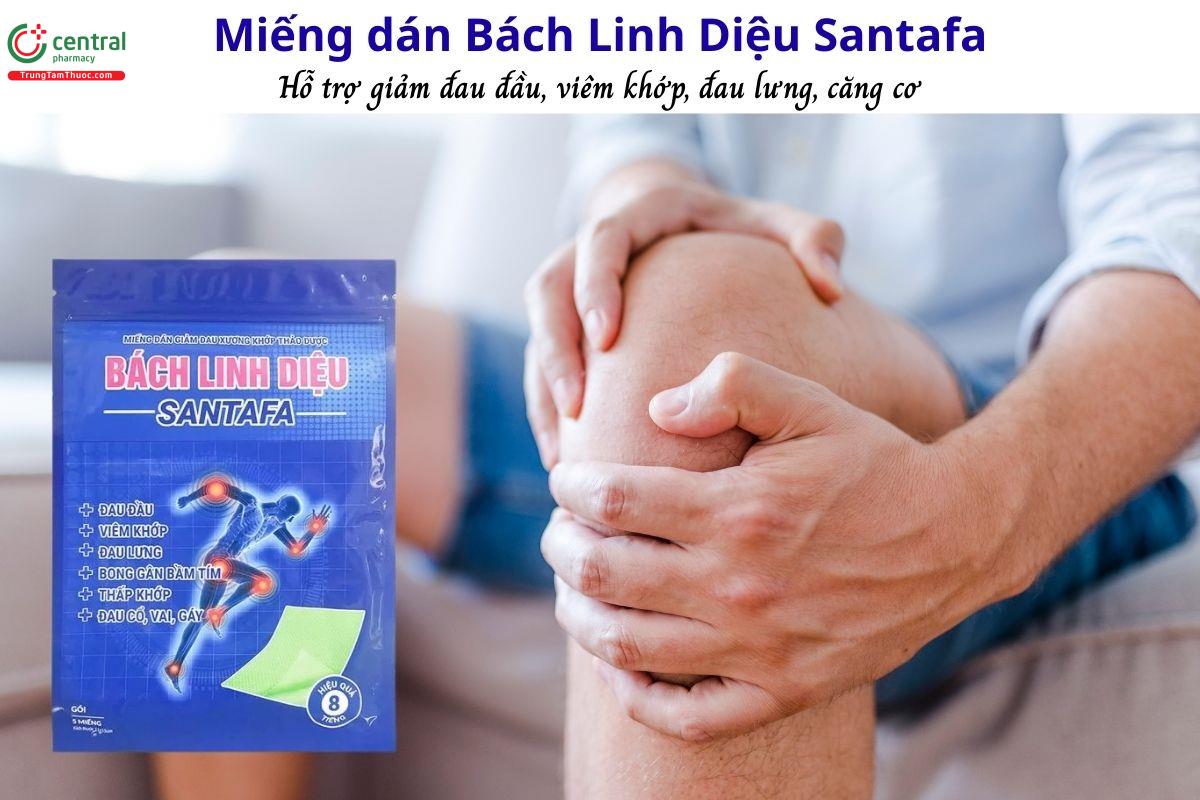 Miếng dán Bách Linh Diệu Santafa - Giảm đau đầu, đau lưng, viêm khớp, bong gân
