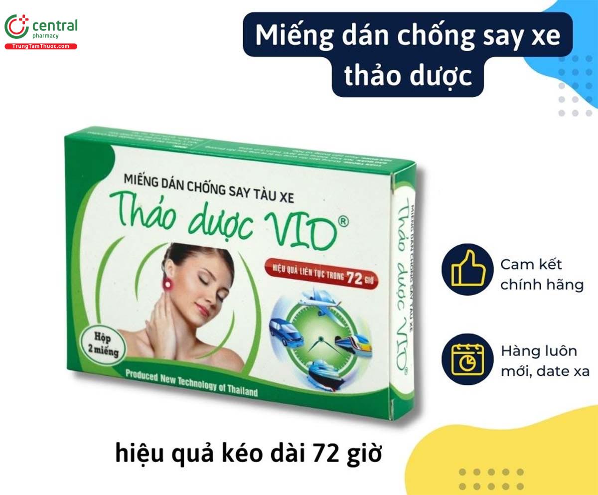 Miếng dán chống say tàu xe Thảo dược VIO giúp giảm say tàu xe