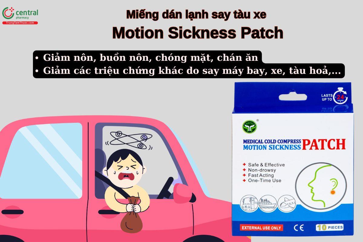 Miếng dán lạnh say tàu xe Motion Sickness Patch giúp giảm các triệu chứng do say tàu xe
