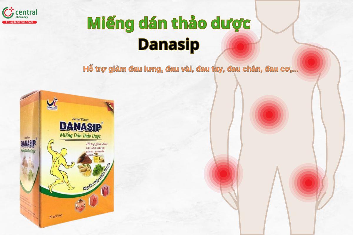 Miếng Dán Thảo Dược Danasip giảm đau lưng, đau vai, đau cơ