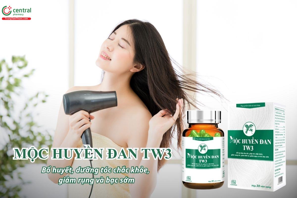 Mộc Huyền Đan TW3 giúp bổ huyết, dưỡng tóc chắc khỏe, giảm rụng và bạc sớm