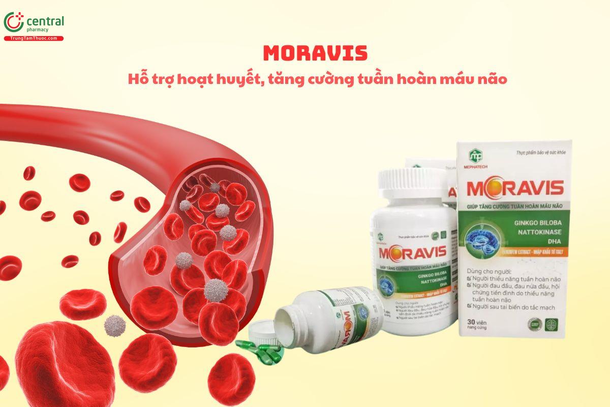 Moravis hỗ trợ hoạt huyết, giúp tăng cường tuần hoàn máu não