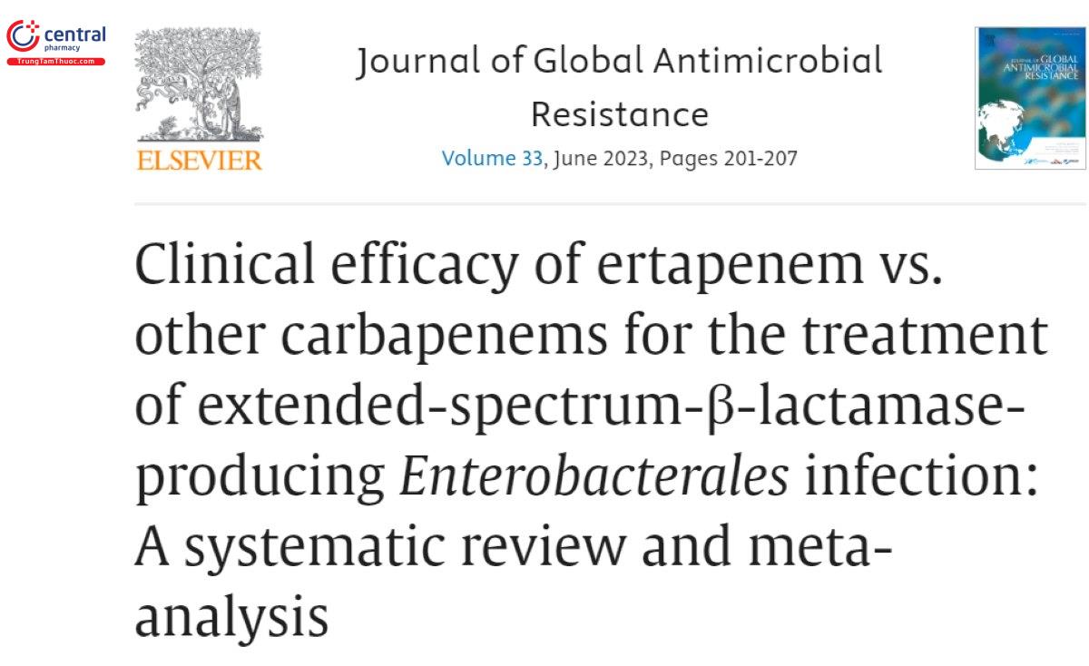 Nghiên cứu: Hiệu quả lâm sàng của ertapenem so với các carbapenem khác trong điều trị nhiễm khuẩn Enterobacterales sinh β-lactamase phổ rộng