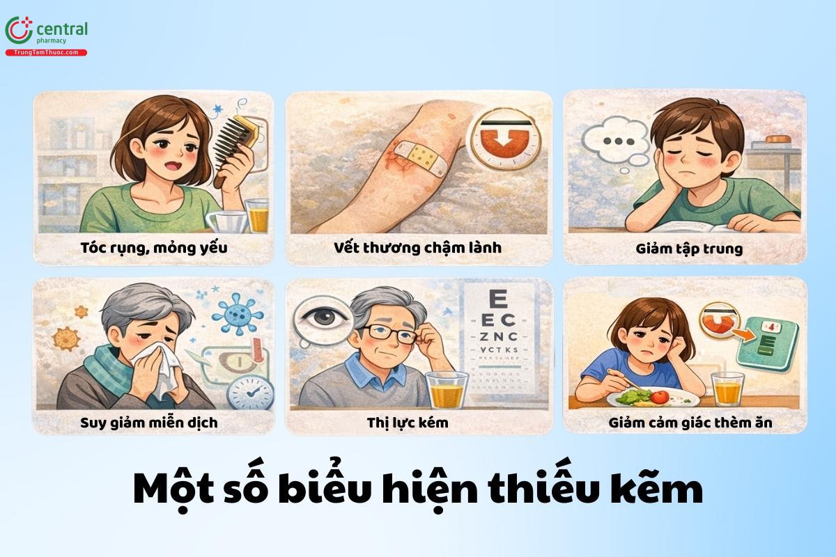 Một số biểu hiện phổ biến của thiếu kẽm