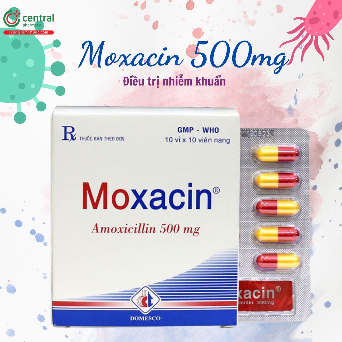 Thuốc Moxacin 500mg điều trị nhiễm khuẩn hô hấp, da, tiết niệu