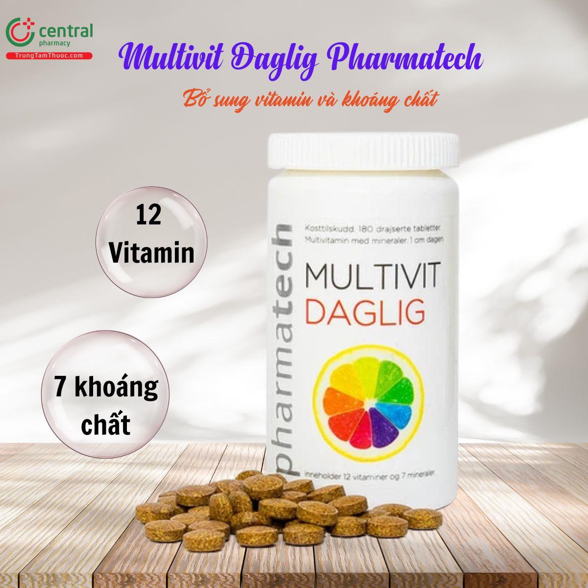 Multivit Daglig Pharmatech bổ sung vitamin và khoáng chất cho cơ thể