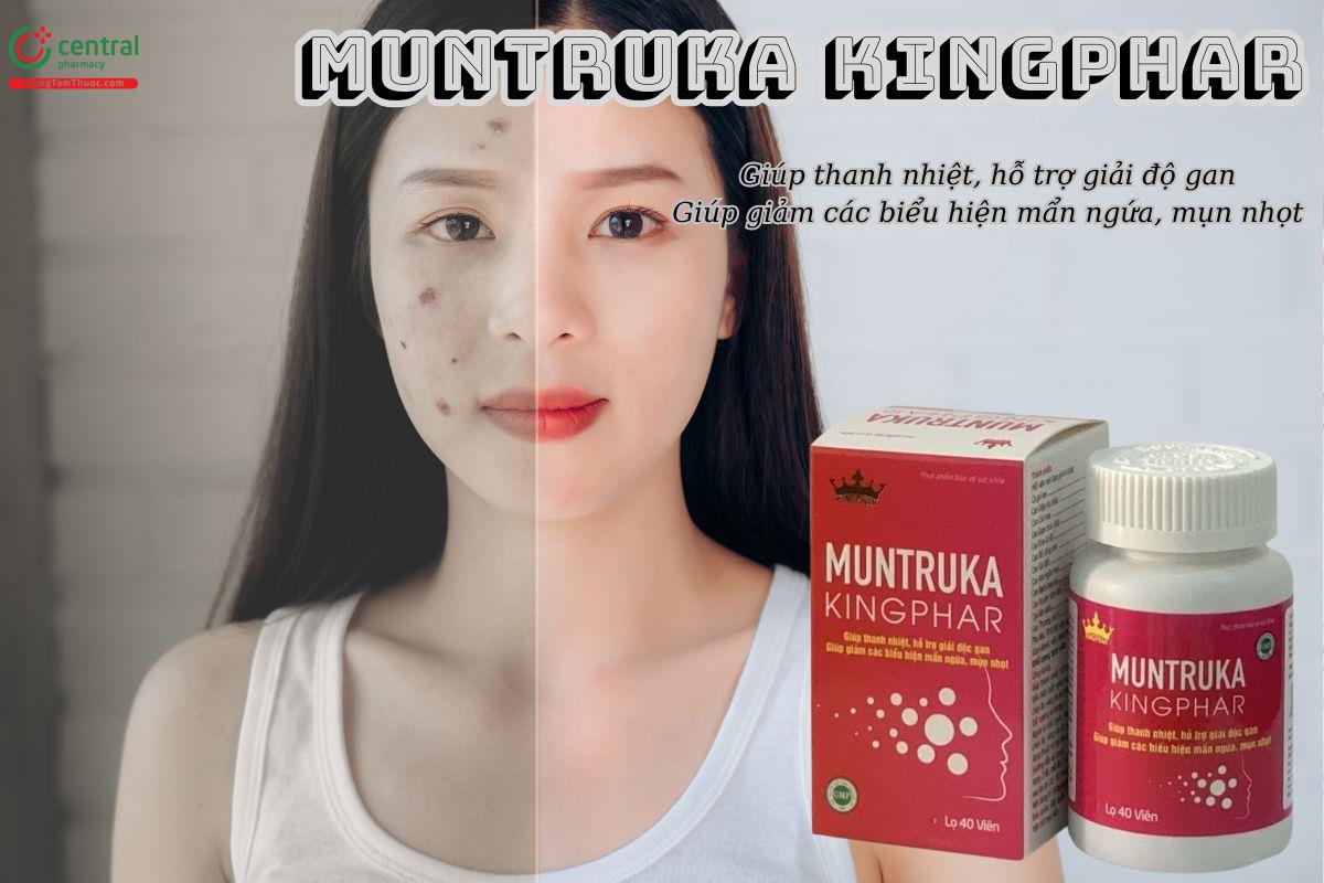 Viên uống Muntruka Kingphar giúp thanh nhiệt, giảm mụn nhọt do chức năng gan kém