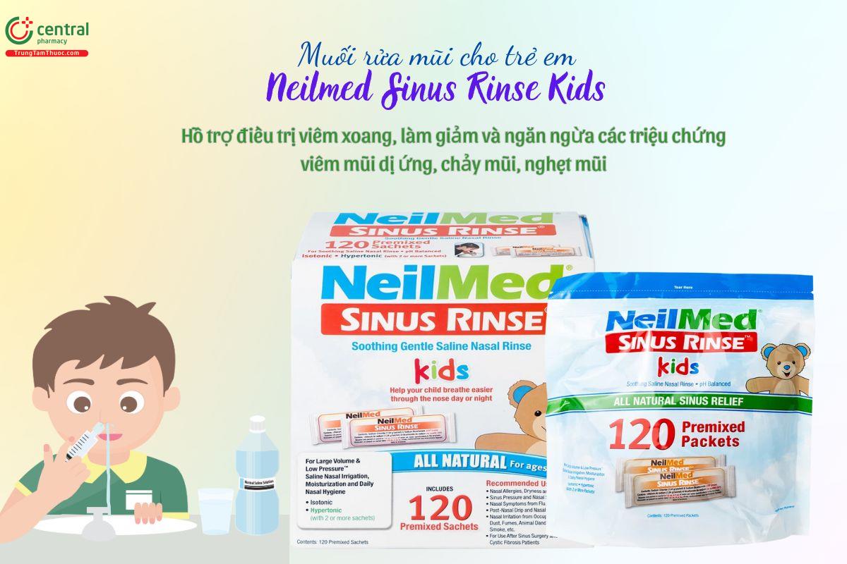 Muối rửa mũi Neilmed Sinus Rinse Kids giúp vệ sinh mũi hàng ngày