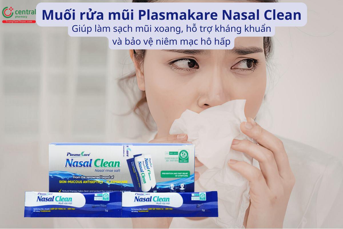 Muối rửa mũi Plasmakare Nasal Clean giúp làm sạch mũi xoang