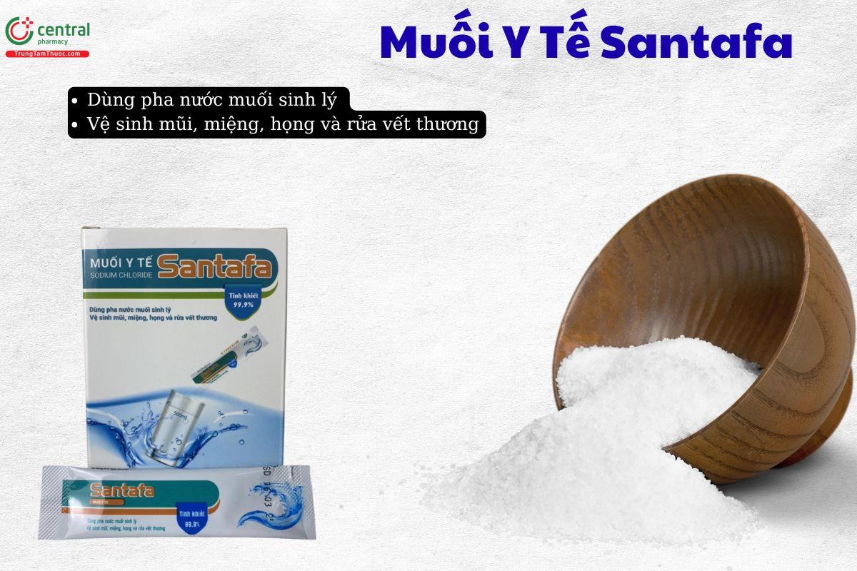 Muối Y Tế Santafa dùng để pha nước muối sinh lý vệ sinh mũi miệng họng
