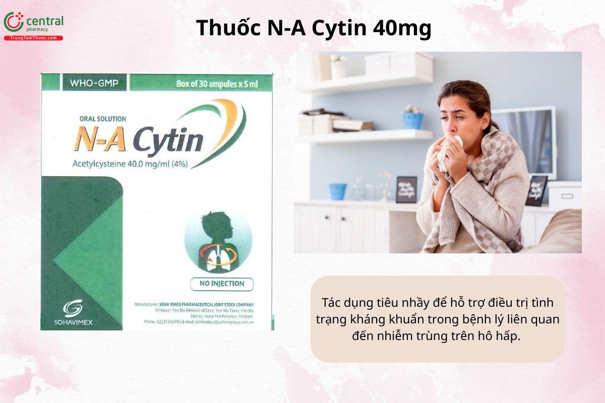 Chỉ định của thuốc N-A Cytin 40mg