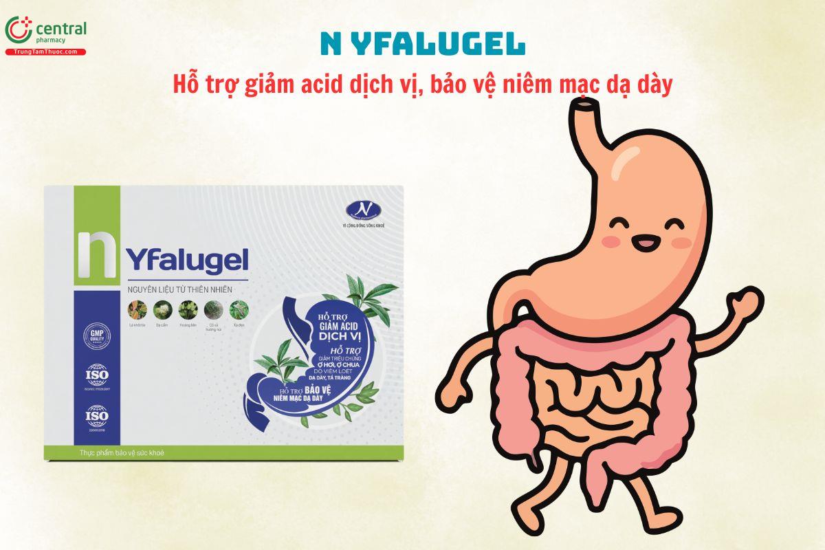 N Yfalugel làm giảm acid dịch vị, giúp bảo vệ niêm mạc dạ dày
