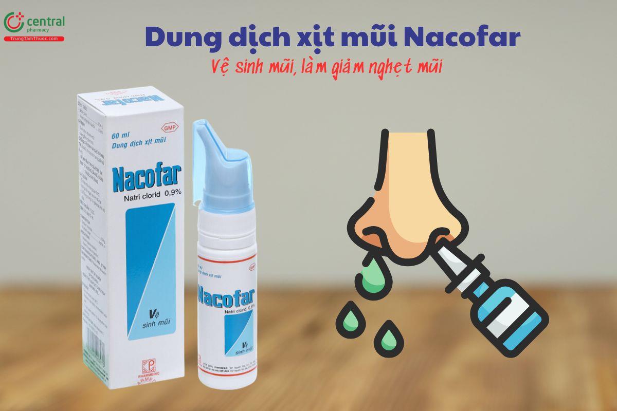 Dung dịch xịt mũi Nacofar 60ml - Vệ sinh mũi, làm giảm nghẹt mũi