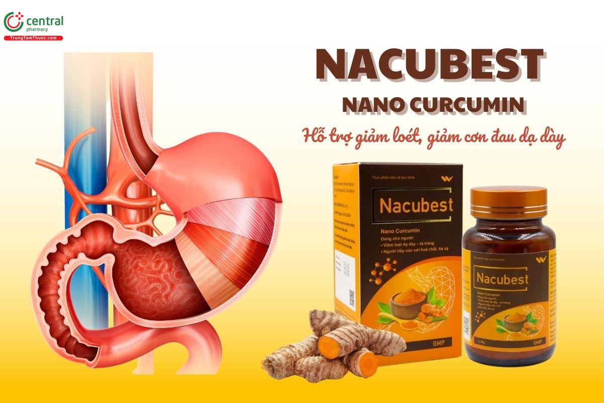 Bột Nacubest Nano Curcumin HDPharma giảm triệu chứng viêm loét đường tiêu hóa