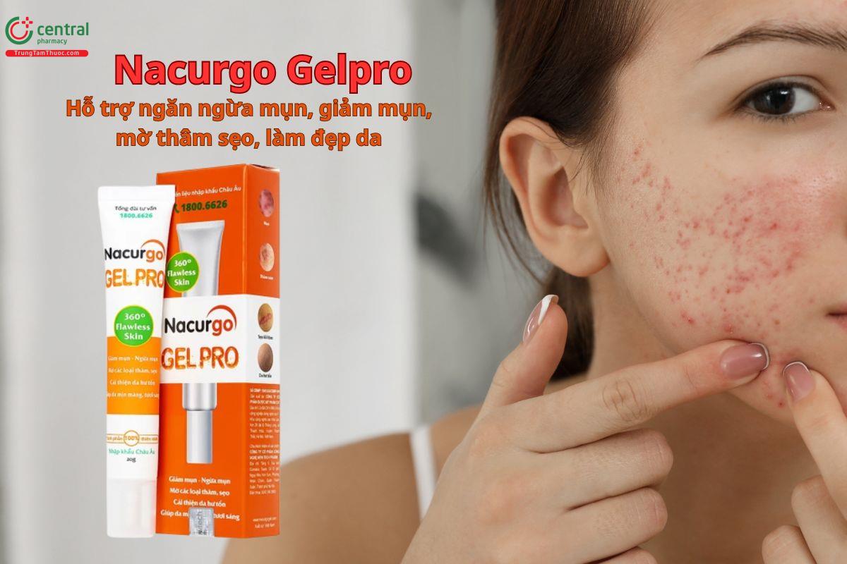 Nacurgo Gelpro hỗ trợ giảm mụn, mờ thâm, mờ sẹo