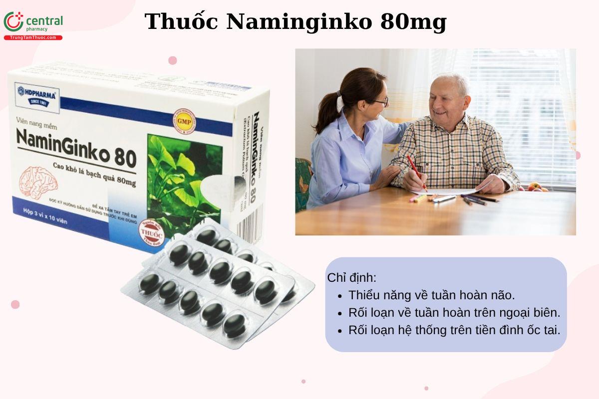 Chỉ định của thuốc Naminginko 80mg