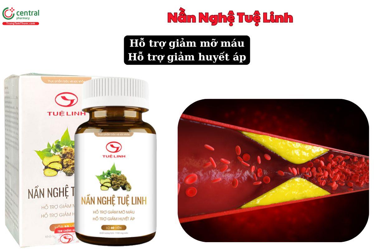 Viên uống Nần Nghệ Tuệ Linh giúp hỗ trợ giảm mỡ máu, giảm huyết áp
