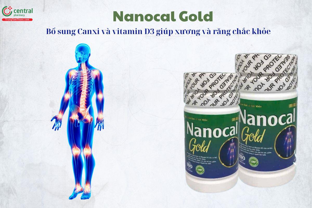 Nanocal Gold bổ sung canxi, vitamin D3 giúp xương, răng chắc khỏe