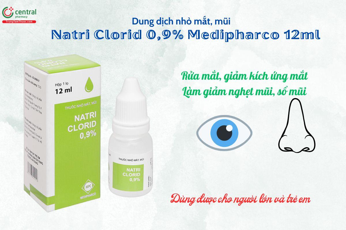 Thuốc nhỏ mắt, mũi Natri Clorid 0,9% Medipharco - Giảm sổ mũi, kích ứng mắt