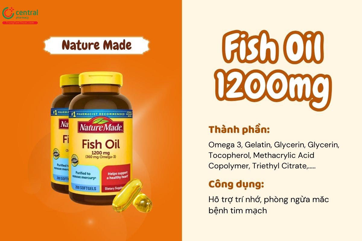 Nature Made Fish Oil 1200mg cải thiện thị giác, tăng cường sức khỏe tim mạch