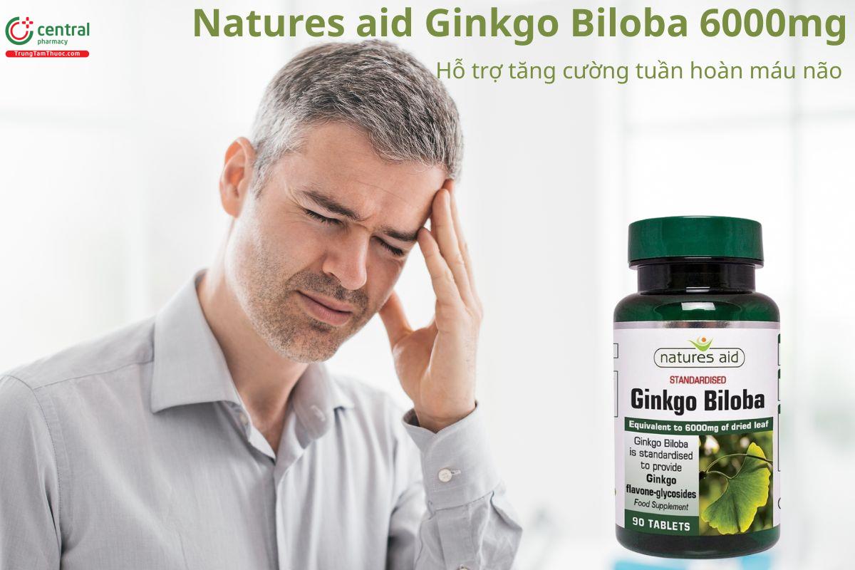 Natures aid Ginkgo Biloba 6000mg tăng cường tuần hoàn máu não 