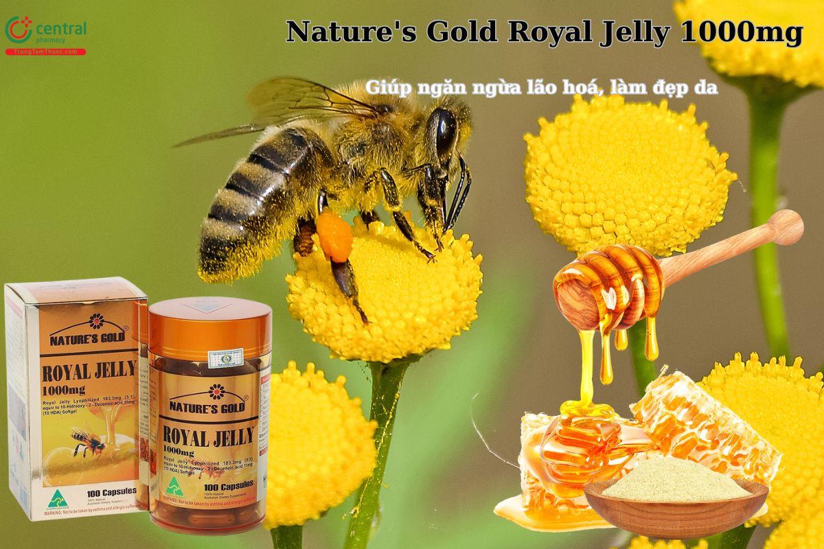 Viên uống Nature's Gold Royal Jelly 1000mg giúp tăng cường sức khoẻ giảm mệt mỏi