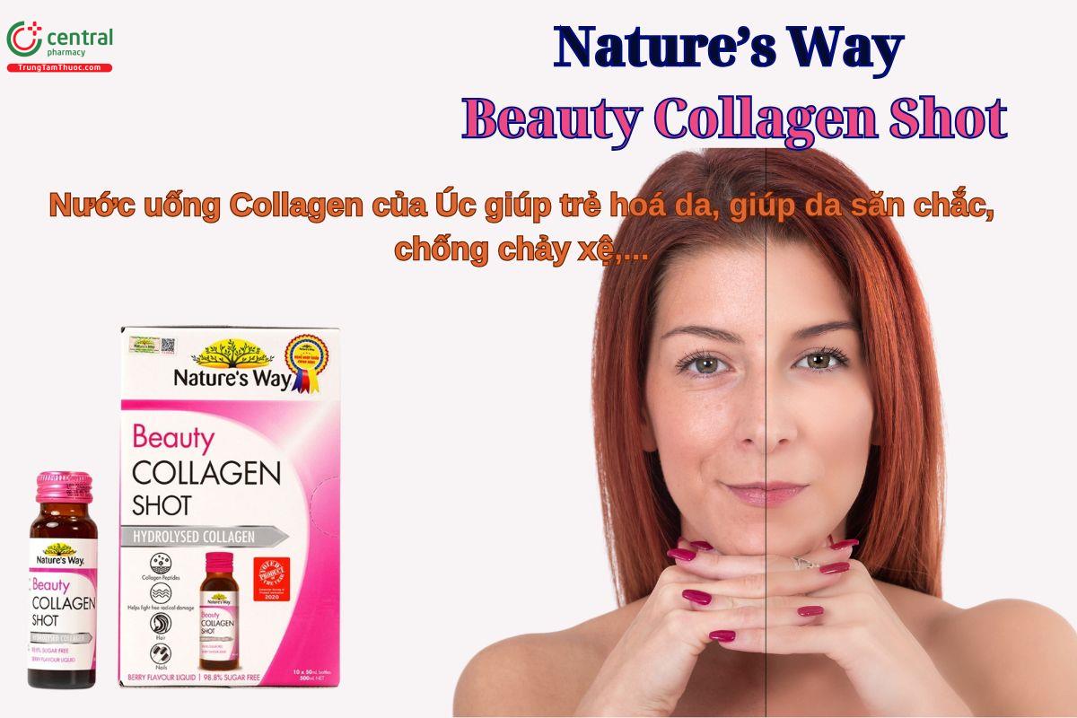 Nước uống Nature’s Way Beauty Collagen Shot giúp tăng độ đàn hồi cho da, ngăn ngừa sự lão hoá da