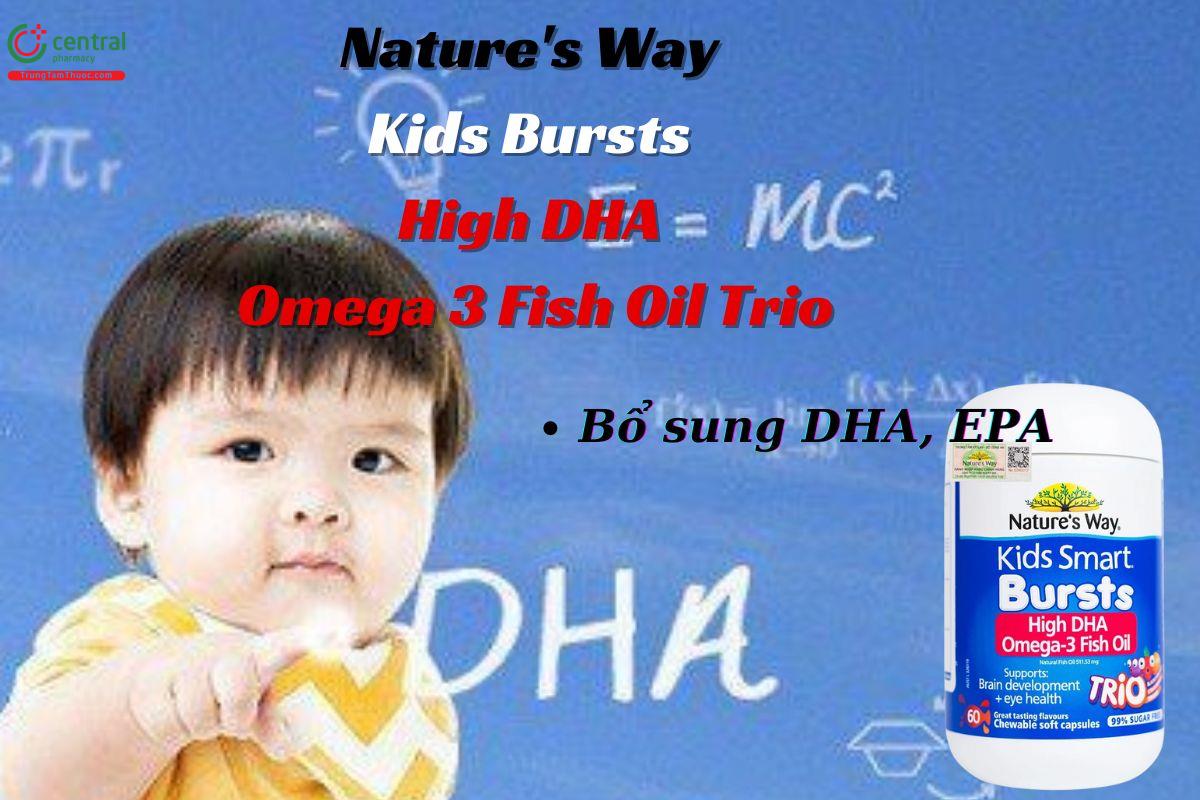 Nature's Way Kids Bursts High DHA Omega 3 Fish Oil Trio - Giúp bổ cho não, tốt cho não