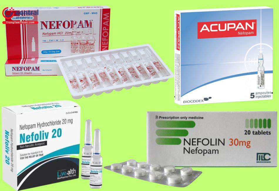 Các thuốc tiêu biểu chứa Nefopam