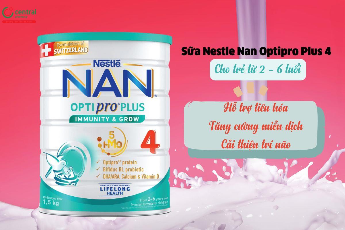 Sữa bột Nestle Nan Optipro Plus 4 1,5kg dành cho bé 2-6 tuổi