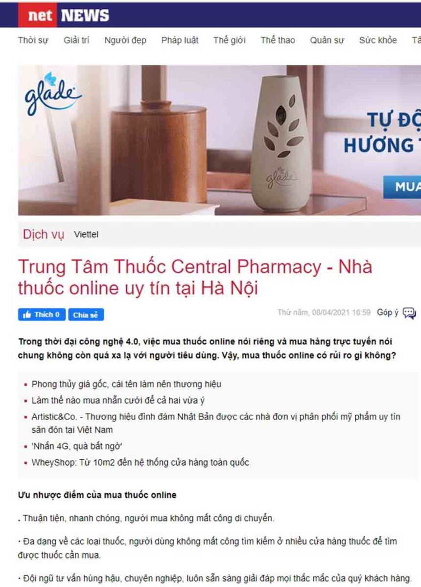 Trung Tâm Thuốc Central Pharmacy - Nhà thuốc online uy tín tại Hà Nội