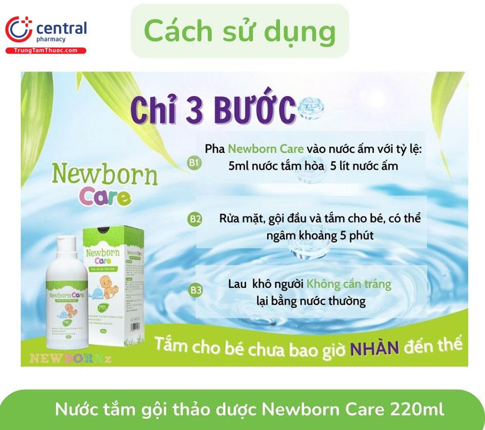 Hình 3: Hướng dẫn sử dụng Nước tắm gội Thảo dược Newborn Care