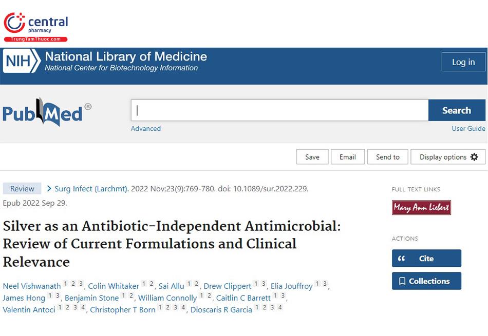 Silver as an Antibiotic-Independent Antimicrobial: Review of Current Formulations and Clinical Relevance