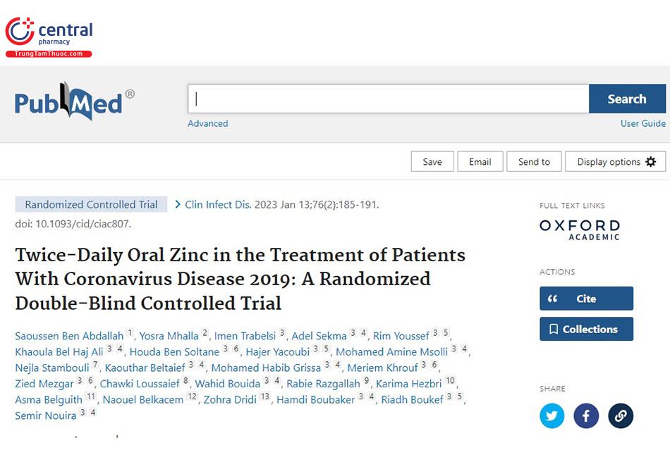 Twice-Daily Oral Zinc in the Treatment of Patients With Coronavirus Disease 2019: A Randomized Double-Blind Controlled Trial
