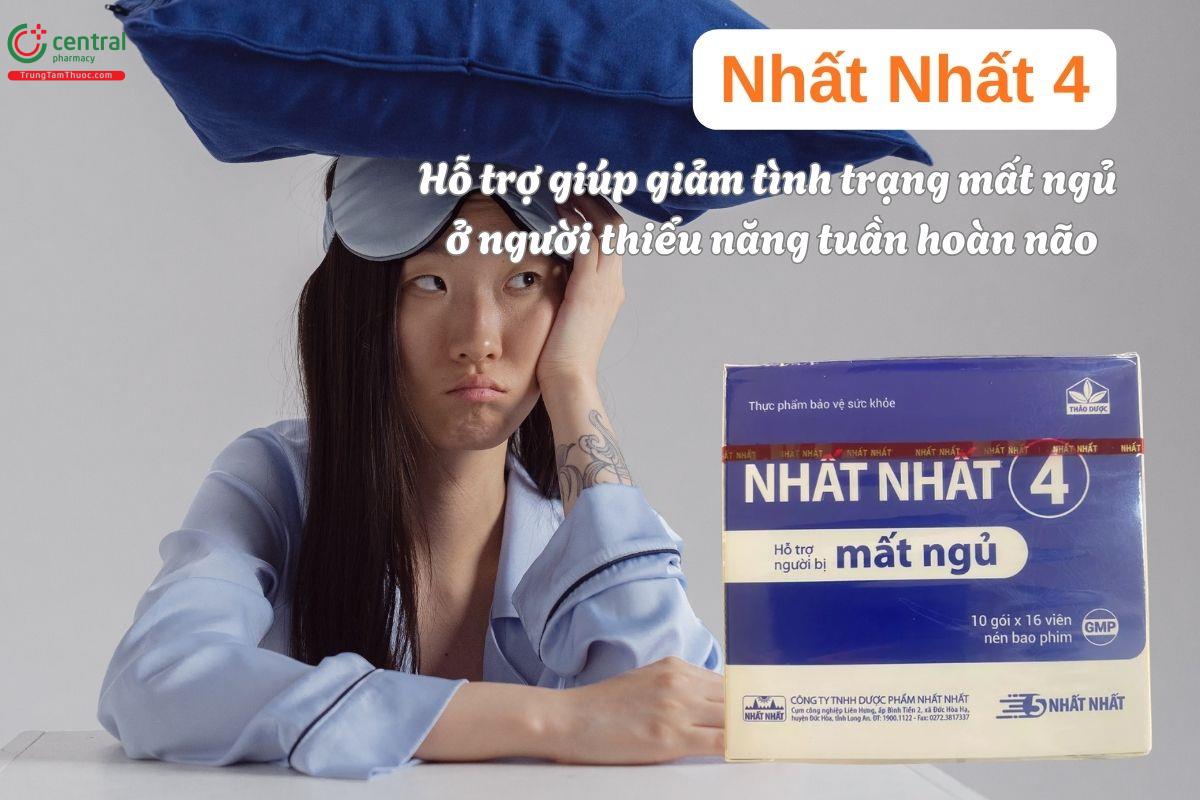 Viên uống Nhất Nhất 4 giúp giảm khó ngủ, mất ngủ