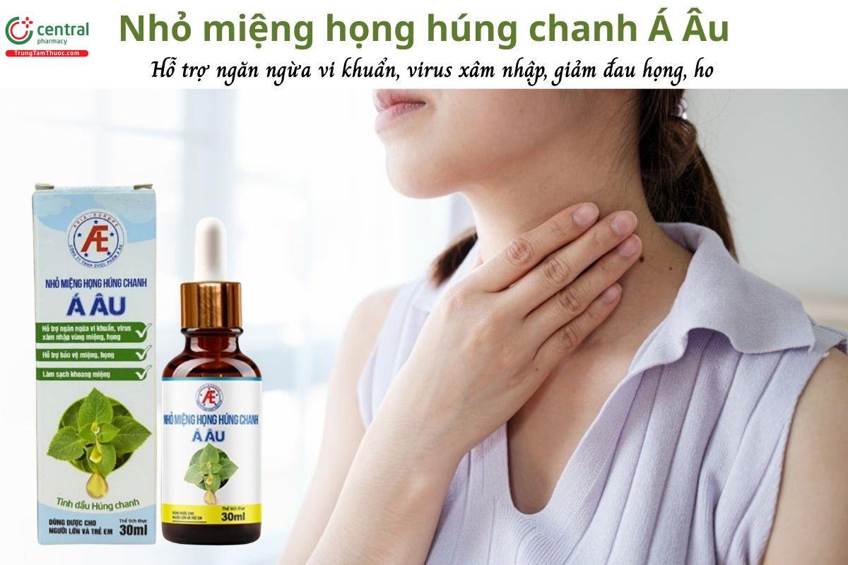 Nhỏ miệng họng húng chanh Á Âu - Giảm cảm giác ngứa, rát và đau họng