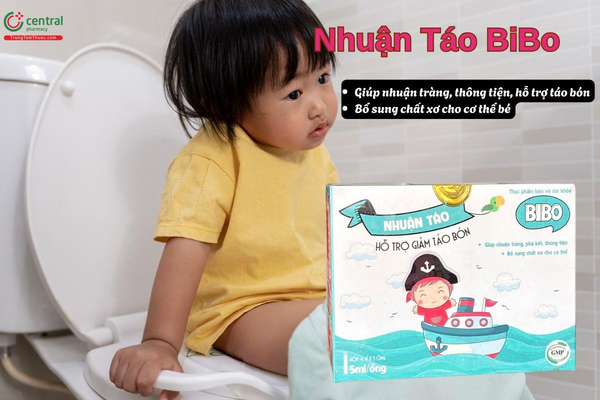 Nhuận Táo BiBo giúp hỗ trợ giảm tình trạng táo bón cho trẻ em