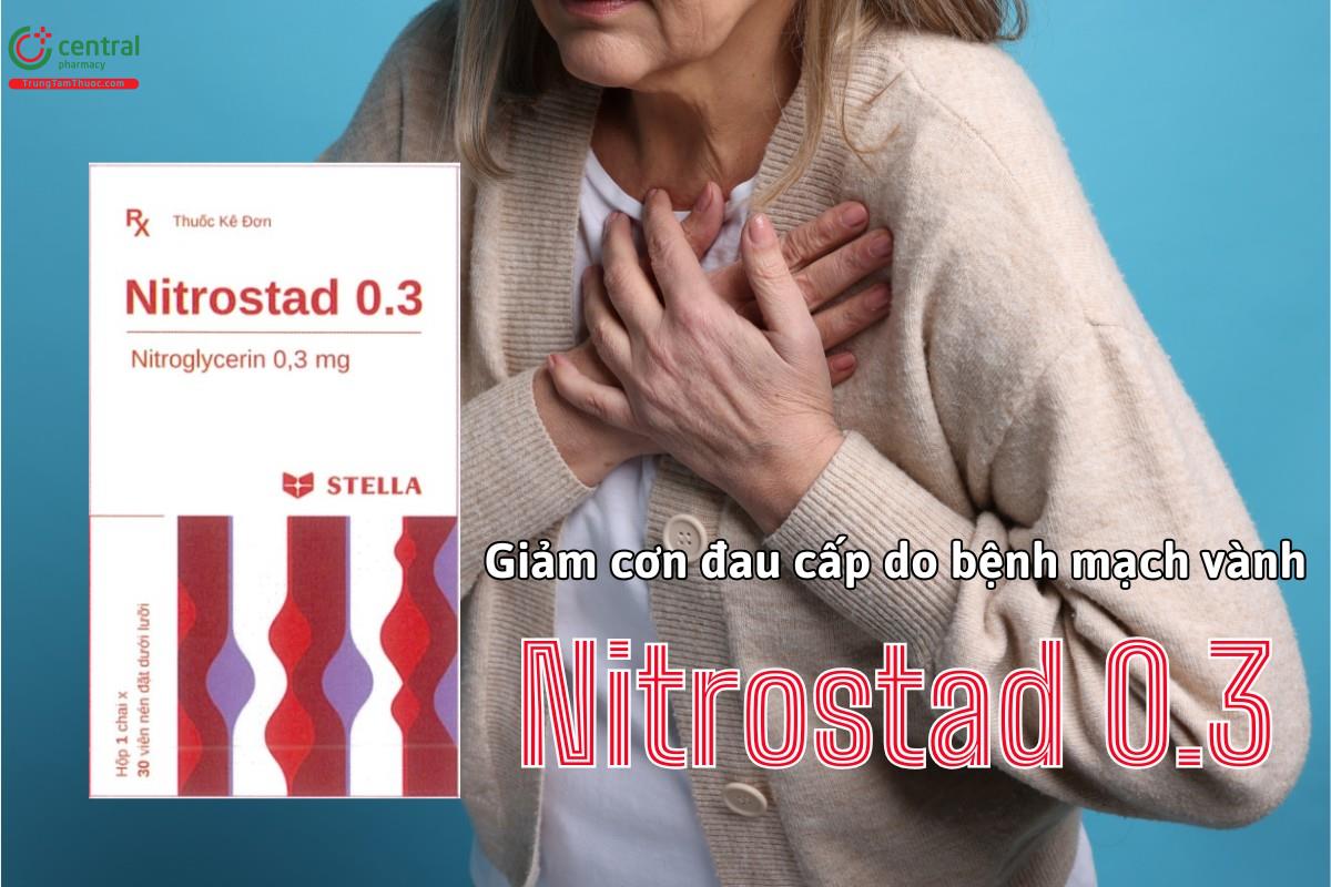 Thuốc Nitrostad 0.3 cắt cơn đau thắt ngực cấp ở người mắc bệnh mạch vành