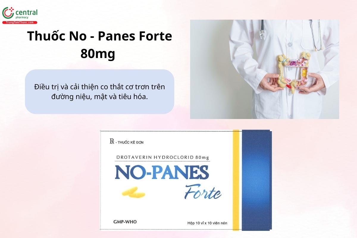 Chỉ định của thuốc No - Panes Forte 80mg