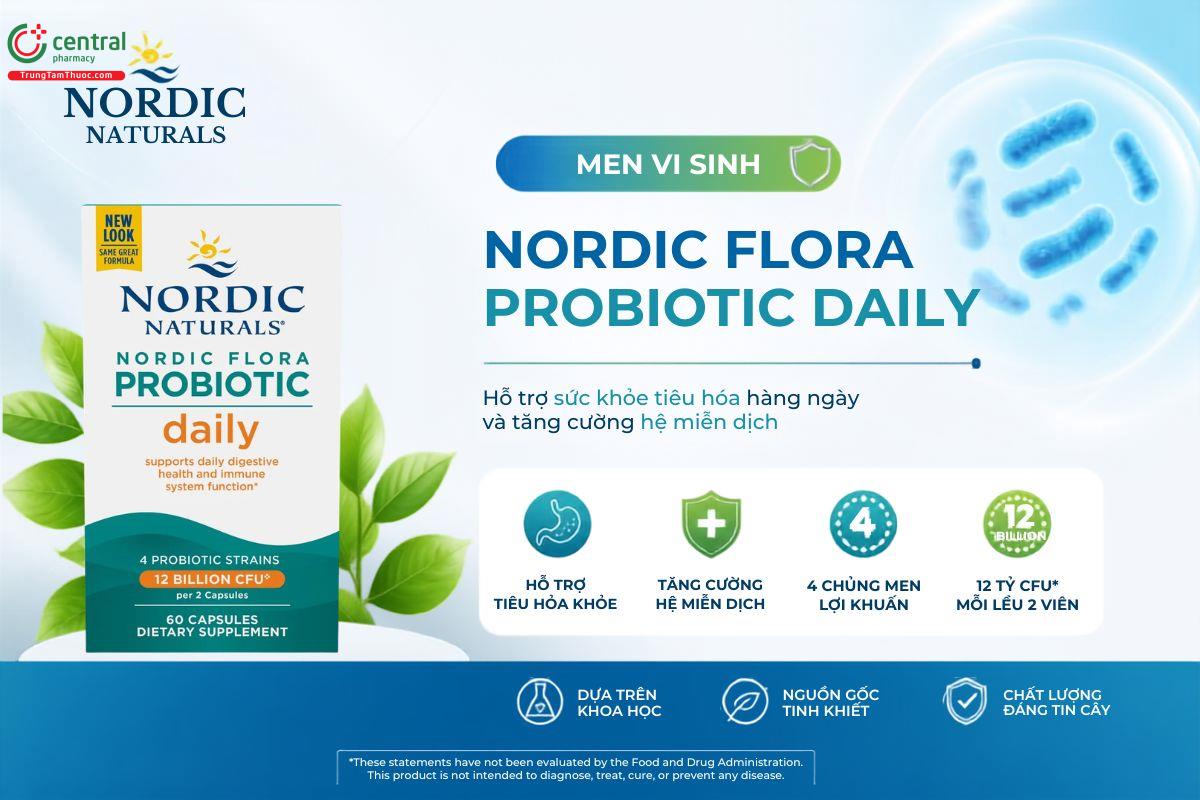 Nordic Flora Probiotic Daily - Hỗ trợ sức khỏe hệ tiêu hóa hàng ngày