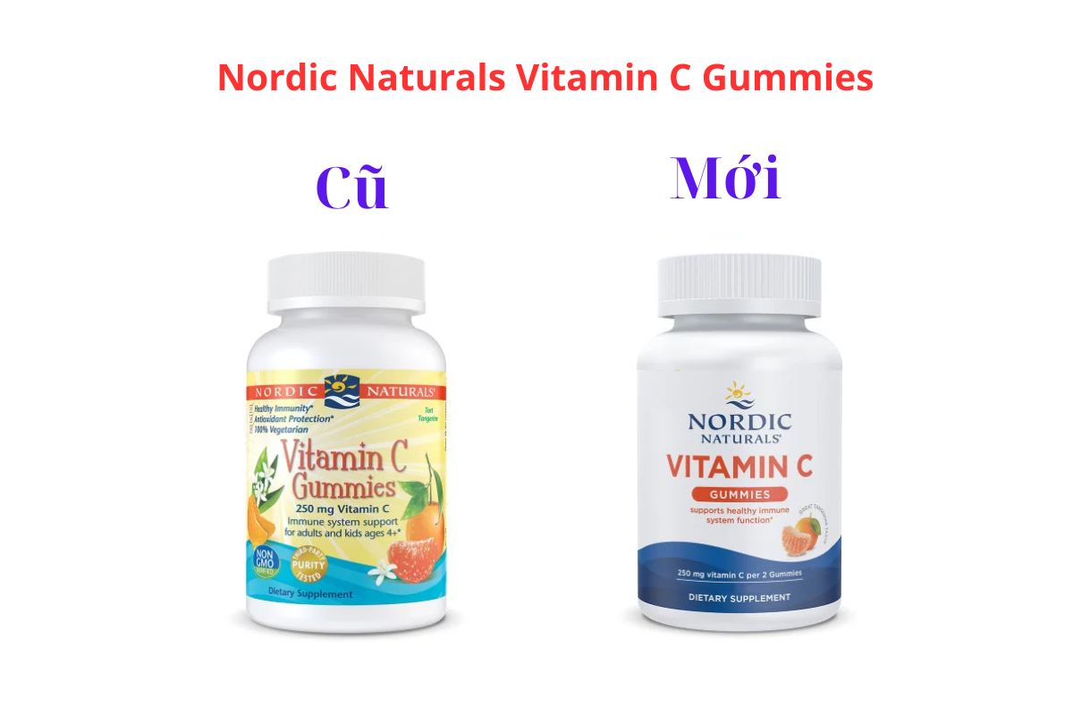 Nordic Naturals Vitamin C Gummies cũ - mới