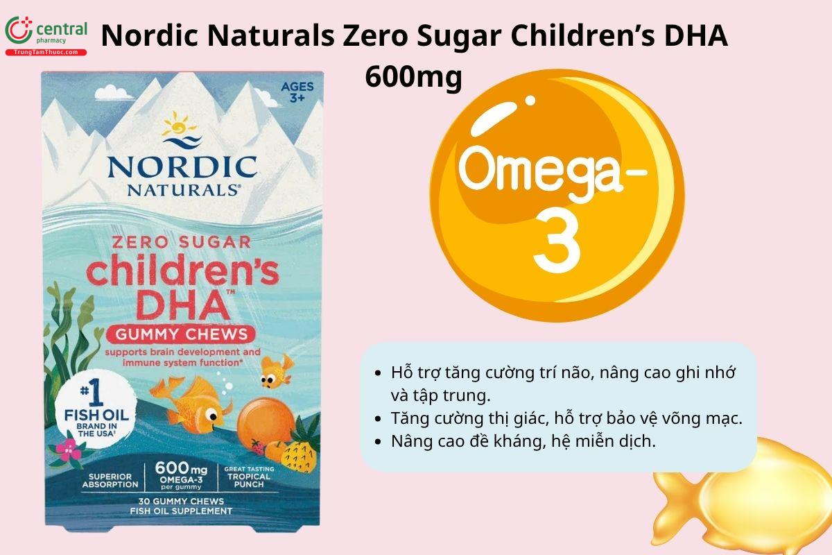 Công dụng của Nordic Naturals Zero Sugar Children’s DHA 600mg