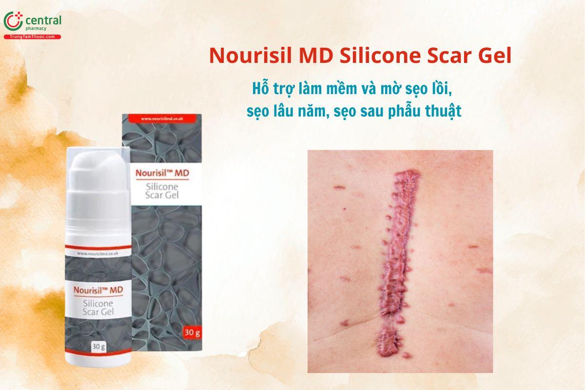 Nourisil MD Silicone Scar Gel hỗ trợ làm phẳng, mềm và mờ sẹo
